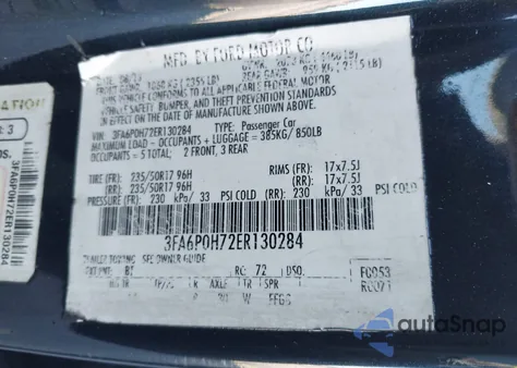2014 Ford Fusion Se z USA, uszkodzony, nr VIN 3FA6P0H72ER130284